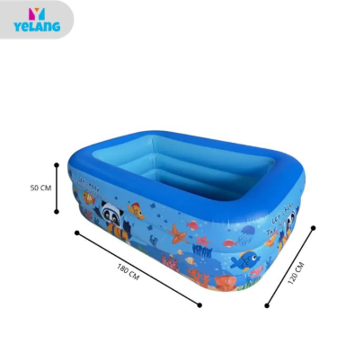 Kolam Renang Anak-anak Kolam Renang Motif Panda Lucu Bahan Kuat Portable Swimming Pool | Yelang Indonesia - 120cm, Kolam